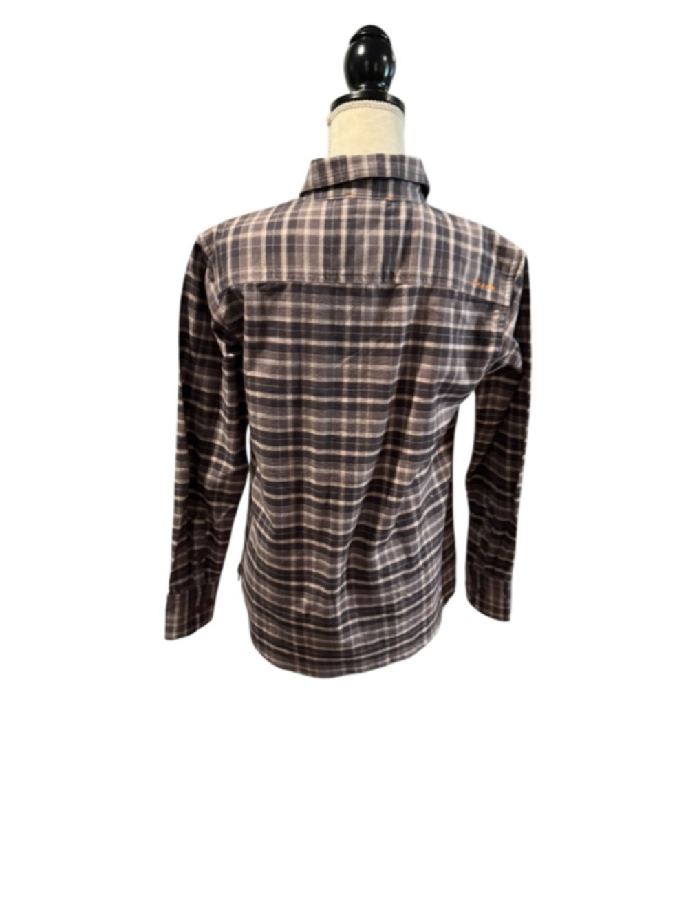 Women's Ariat Gray Beige Plaid Button Down Shirt m - Picture 4 of 4